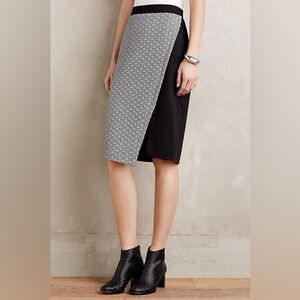 Anthropologie HD in Paris Faux Wrap Quilted Addie Midi Skirt Size 10 Medium M